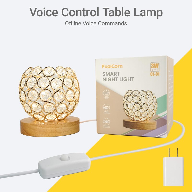 FuoiCorn Decorative Crystal Mood Table Lamp for Bedroom - 3