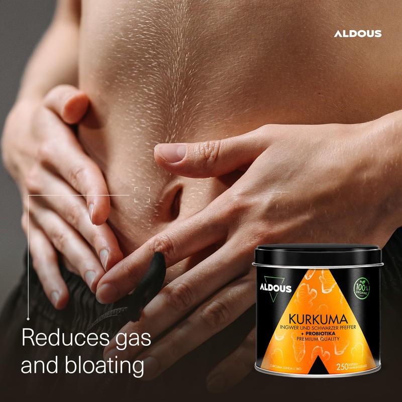 Organic Turmeric Capsules + Probiotics with Ginger and Black Pepper