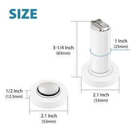 Door Stops Magnetic Door Stoppers White Magnetic Door Holders Door Catch, Heavy Duty Stainless Steel, Modern Door Stop for Wall Floor Mount, 2 Pack
