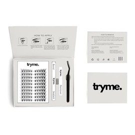 tryme False Eyelash Kit - Mink Fur Cluster Lashes - Black