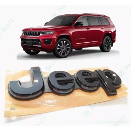 Grand Cherokee Gloss Black Gray Rear liftgate Jeep Emblems Fit 2021+ Jeep Grand Cherokee L WL