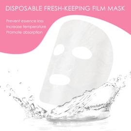 Maitys 200 Sheets Facial Plastic Mask Disposable Facial Sheet Mask Transparent Face Masks Skincare Preservative DIY Clear Spa Thin Plastic Wrap Moisture Retention