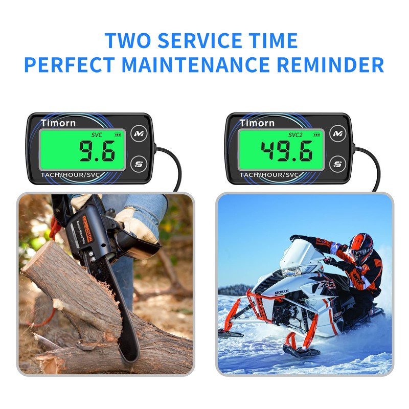 Small Engine Tachometer Hour Meter: Timorn Digital Inductive Waterproof Tiny