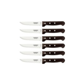 Tramontina Steakmesser Gaucho, Set 6-teilig, Edelstahl, Holzgriff braun, FSC