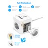 JSVER Socket Cube 5 m Power Strip 3 Compartments with