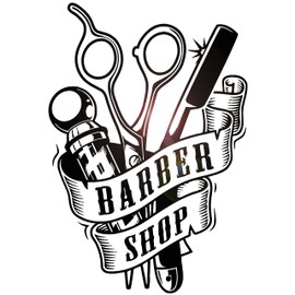 Vinyl Wall Decal Shaves Service for Man Haircut Barbershop Stickers Mural Large Decor (g3894) Black