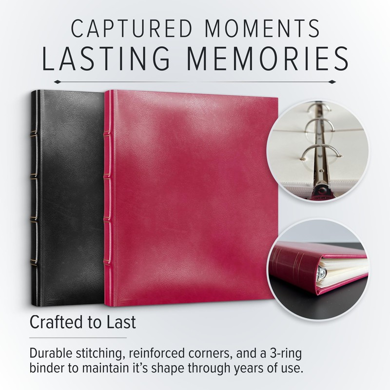 Gallery Leather Compact Photo Album for 4x6 Pictures, Holds 120
