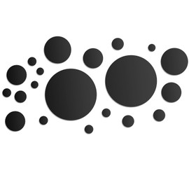 Shappy 32 Pcs Acrylic Mirror Wall Stickers Removable Round Wall Decal Circle Mirror Tiles for Home Bathroom Living Room Bedroom TV Background Decor (Black, Small Size)