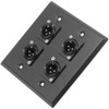 Seismic Audio SA-PLATE4 Black Stainless Steel Wall Plate with 2
