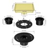 EXF Square Shower Drain 6 Inch Brushed Gold with Tile