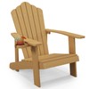Tangkula Oversized Adirondack Chair, Patio Lounge Chairs w/Adjustable Cup Holder,