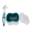 Denture Container with Strainer, Denture Box and Denture Cleaning Brush