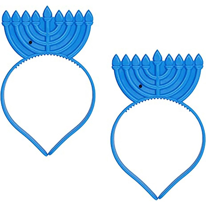 The Dreidel Company Hanukkah Menorah Headband, Light Up Flashing, Glow
