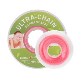 faruijie Colourful Elastic Power Chain for Braces Dental Orthodontic Powerchains 3 Sizes Ortho Rubber Band(Short,Red 4#)