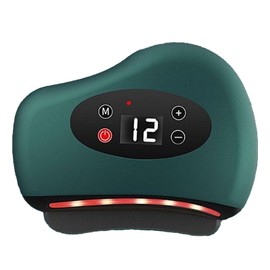 Electric Gua Sha Massager 12 Vibration Heating Gears Constant Temperature Skin Scraping Massaging Machine Green