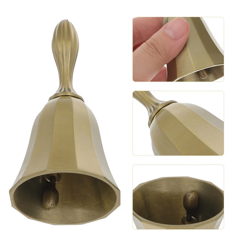 TEHAUX Restaurant Reception Bell Vintage Metal Hand Bell for Service