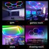 cezelux Hexagon Garage Lights, 6 Pack Honeycomb RGB Hexagon LED