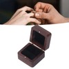Caja de Anillo de Madera de Nogal Negro, Botón Magnético