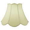 9x18x13 Scalloped Bell Lampshade Eggshell with Brass Spider fitter -