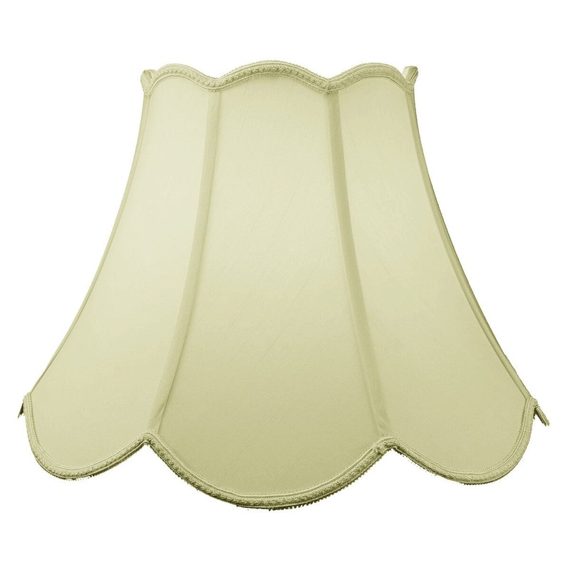 9x18x13 Scalloped Bell Lampshade Eggshell with Brass Spider fitter -
