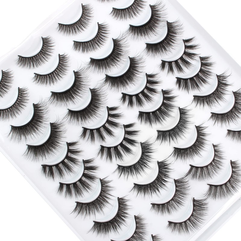 Oreola False Eyelashes, Dramatic Fluffy Faux Mink Eyelashes, Pack of