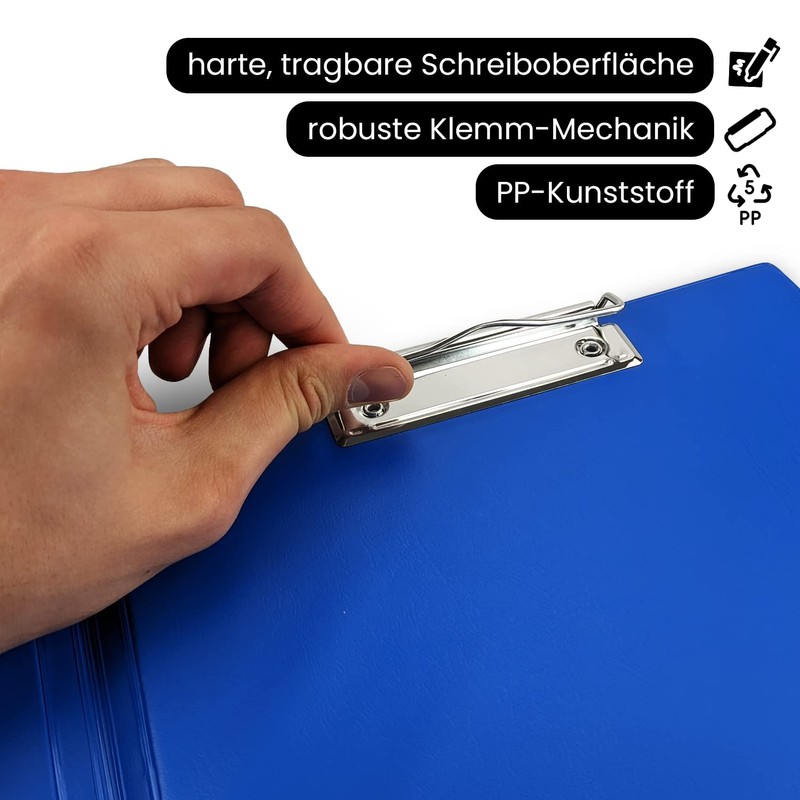 Netuno 1 x Clipboard Folder A4 with Clip Blue Clipboard