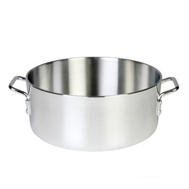 Thunder Group 12 Quart Aluminum Braiser with Lid, Silver
