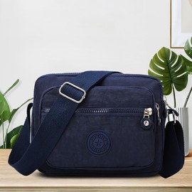 Vllcsla Crossbody Bags with 3 Zip Compartments for Women Medium Size, Women Cross Body Bag Phone Bag Shoulder Bag with Multi-Pocket for Daily Use (Blue)