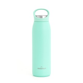 Grandties ZL001210703 Insulated Sports Water Bottle with Leak-Proof Ergonomic Lid with Handle - Double-Walled Stainless Steel Drinking Bottle Keeps Hot for up to 24 Hours / 12 Hours (Green)