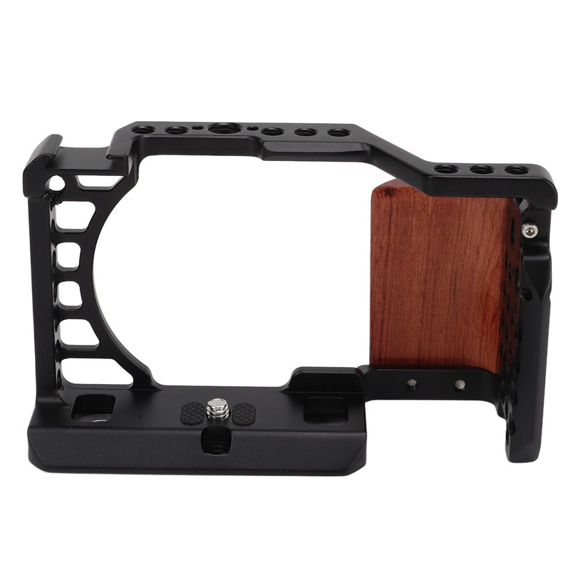 Aluminum Alloy Camera Cage with Wooden Handle Protective Frame with