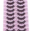 DSLONG 10 Pairs Manga Lashes Wet Look Lashes Effect Cat