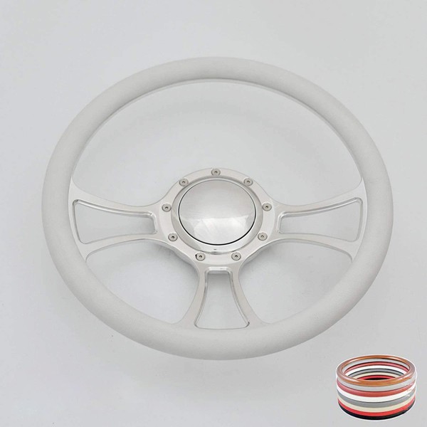Flashpower 14" Billet Steering Wheel with Half Wrap and Horn