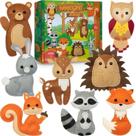 Craftorama - Kit de costura para niños, divertido y educativo, para niños y niñas de 7 a 12 años, kit de manualidades de fieltro para principiantes, juego de 165 piezas