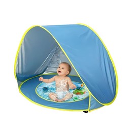 PandaEar Baby Beach Tent with Pool, Pop Up Sun Shelter for Infant Toddlers, Portable UV Protection Shade with Carry Bag for Outdoor Travel, Camping
