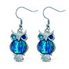 Puzzled Owl Dangle Post Fish Hook Earrings