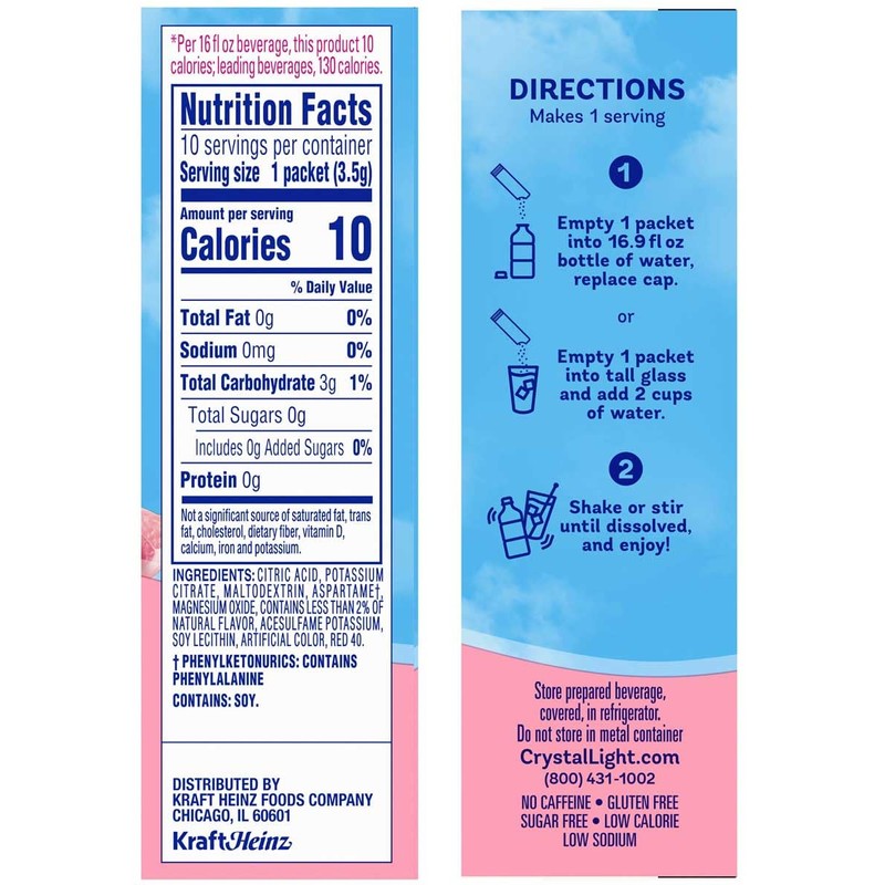 Crystal Light On The Go Pink Lemonade, 10-Packet Boxes (Pack
