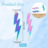 HOBBIESAY 60pcs Rainbow Color Lightning Bolt Pendants, Stainless Steel Charms