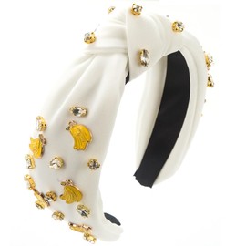 Banana Headbands for Women Summer Fruit Headband Crystal Rhinestone Top Knot Headband Cute Girls Embellished Hairband Glitter Summer Holiday Hair Accessories (White, One size)