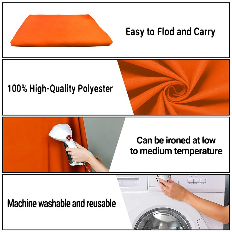 LYLYCTY 5x7FT Orange Screen Backdrop for Photography Solid Color Photoshoot