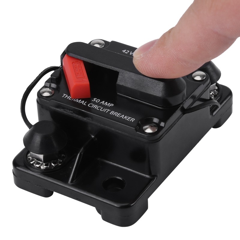 DC12V-42V Car Stereo Audio Inline Circuit Breaker Manual Reset(50A)