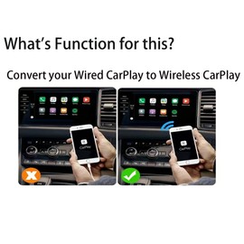 Wireless CarPlay USB Dongle Adapter Fastest and Compact Factory Wired CarPlay Cars USB-A or USB-C Wired CarPlay (T3333)