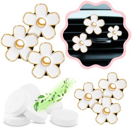 Zadin 6 Pieces Daisy Flower Air Vent Clip Car Air Freshener Charm Colorful Car Interior Accessories for Girls Women
