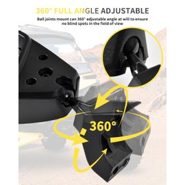 SLORIMOD Aluminum Side Mirrors for Can-Am Maverick R / X3 / Max 2017-2025, Adjustable Folding Clear Rearview Side Mirrors Replace #715007363 (1 Pair)