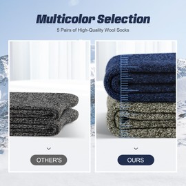 SIHOHAN Mens Thermal Socks Merino Wool Socks 5 Pairs Extra Thick Warm Winter Boot Socks, Multicolor1, UK 6-11