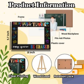 TIRYWT Teacher Picture Frame, Thank You Appreciation Gifts for Women Men, Back To School Gift, Teacher's Day Birthday Gift Photo Frames with Easel Stand 4x6 In for Tabletop Display -R10