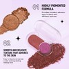 BEUKING Glitter Eyeshadow, Long Lasting Two-tone Powder Palette Shimmer Metal