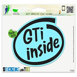 GTI Inside Vinyl Sticker Small Window Bumper Phone Decal 2" x 2"