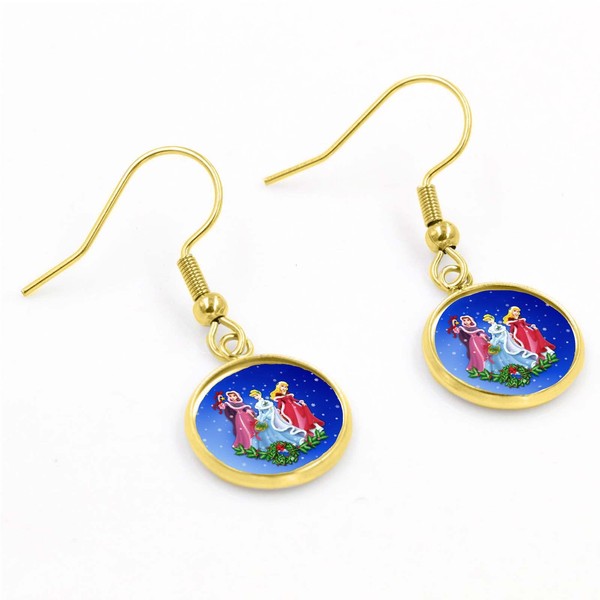 Princess Christmas Drop Dangle Earring, Gold