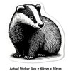 4 x Small 50mm 'Badger Cub' Permanent Sticker Decals for