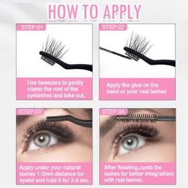 D Curl Wispy Lash Clusters DIY Eyelash Extensions CoMango Lash Extension Clusters Mega Volume Thin Band DIY Lash Cluster At Home